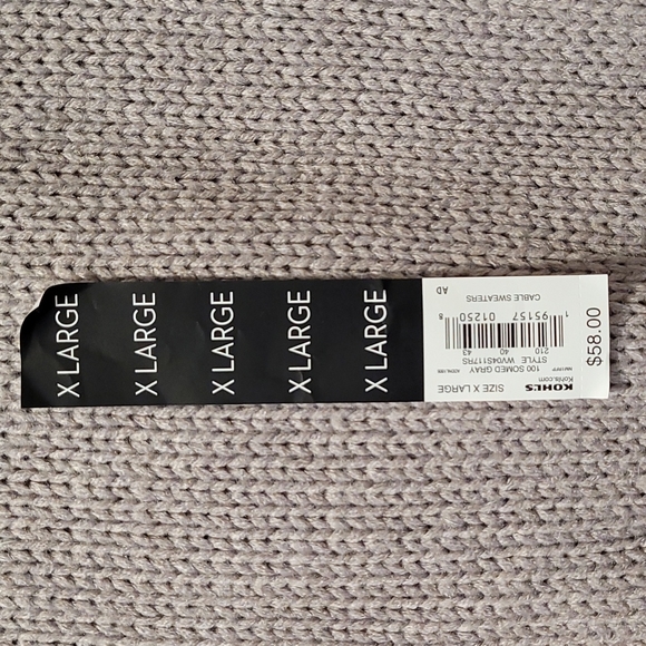 Simply Vera Vera Wang Gray Cable Knit Sweater Size XL - Picture 3 of 13